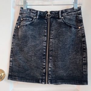black denim jean skirt garage